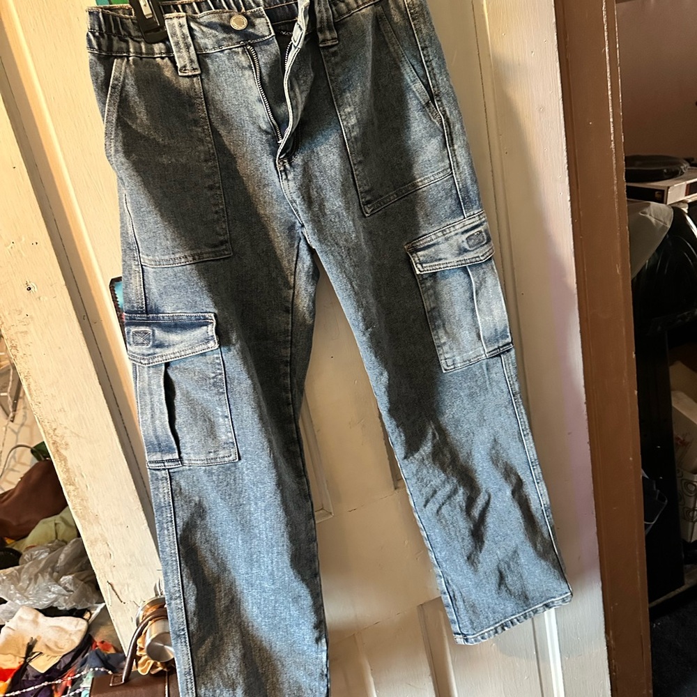 Women's Blue Cargo Pants